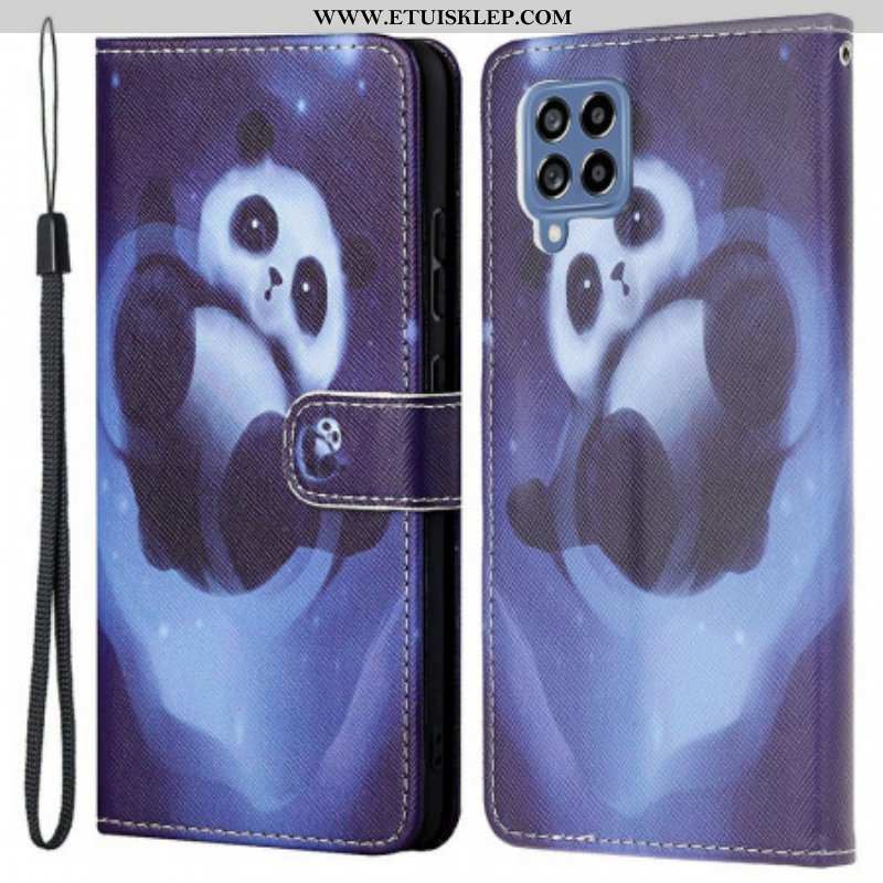 Obudowa Etui Na Telefon do Samsung Galaxy M53 5G z Łańcuch Kosmiczna Panda Ze Smyczą